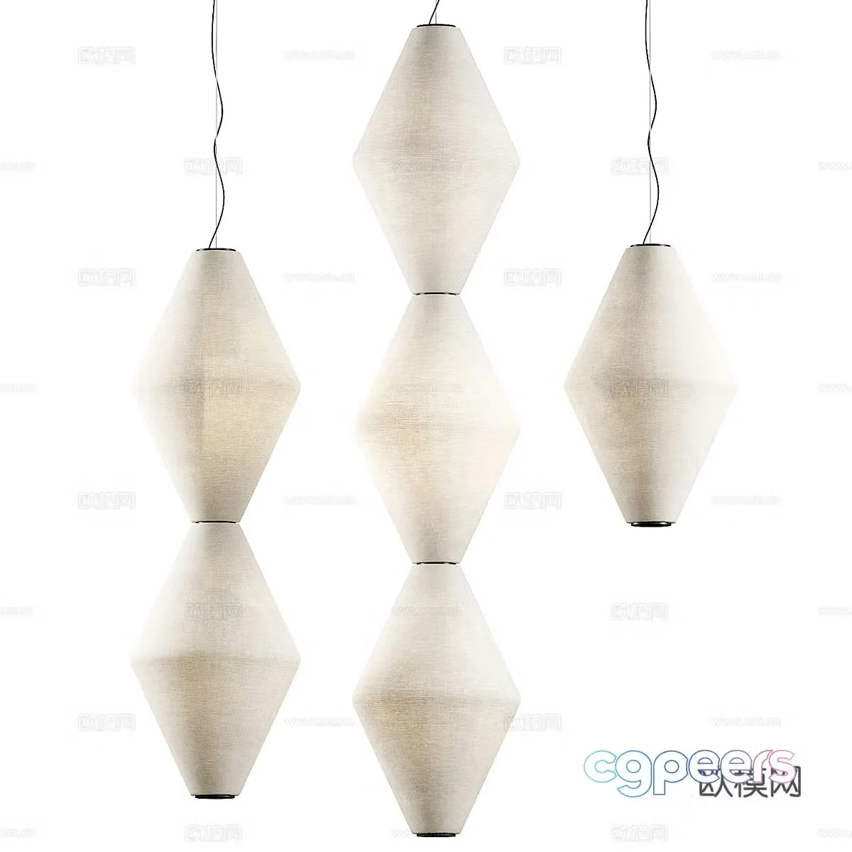 New Chinese Wasabi De Padova Helium Chandelier 3D Model