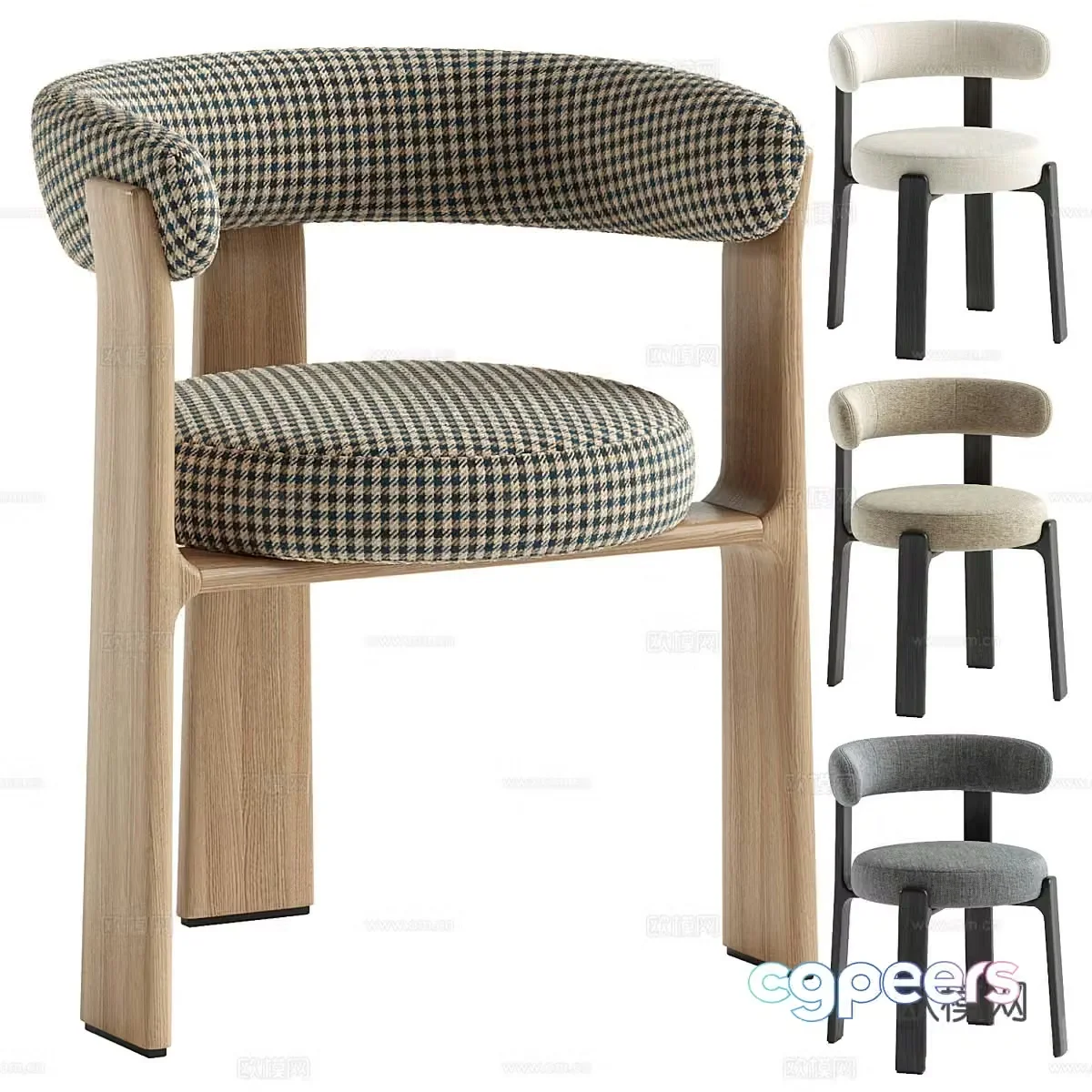 New Chinese dining chair 3D model