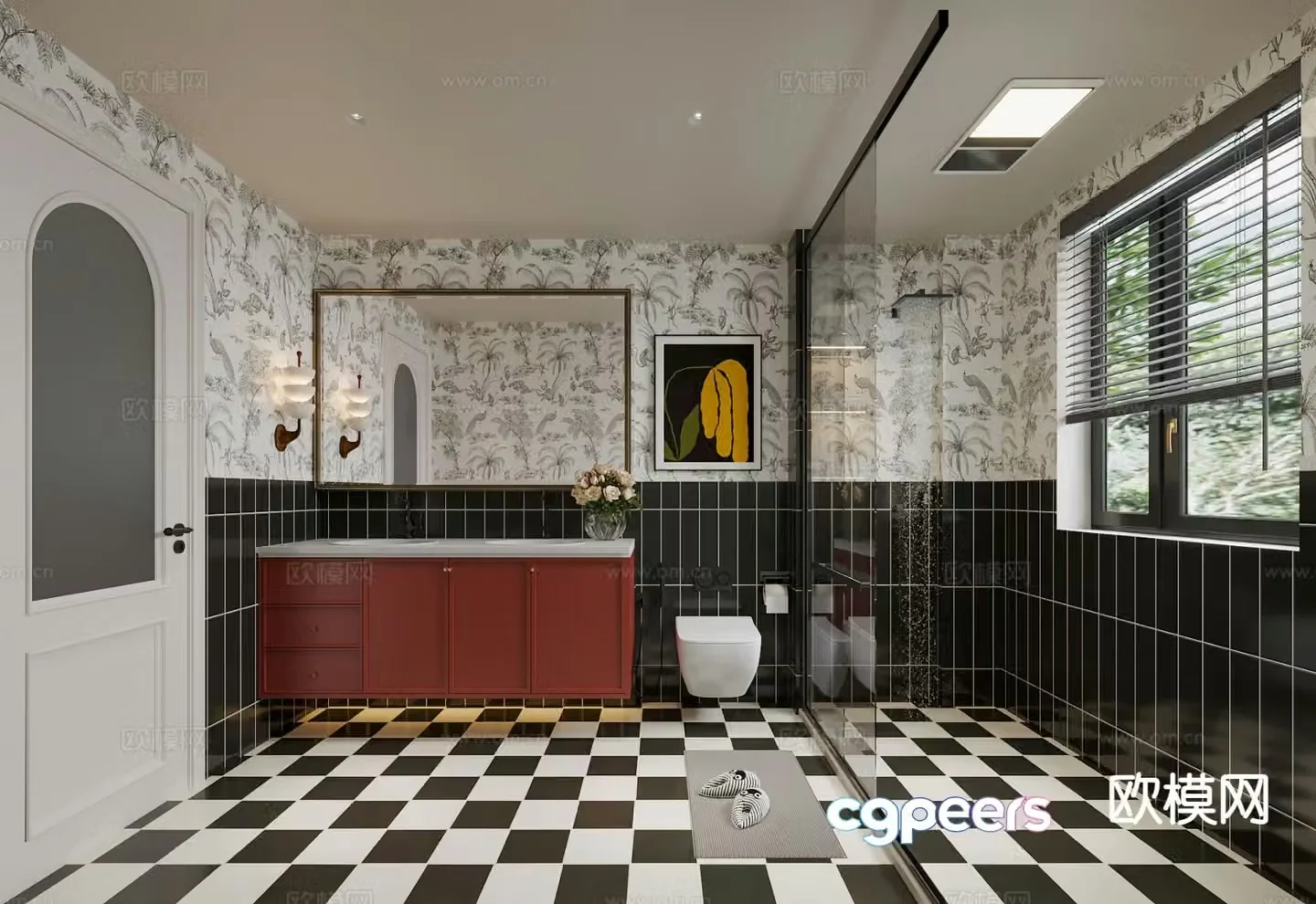 French bathroom bathroom 3d model