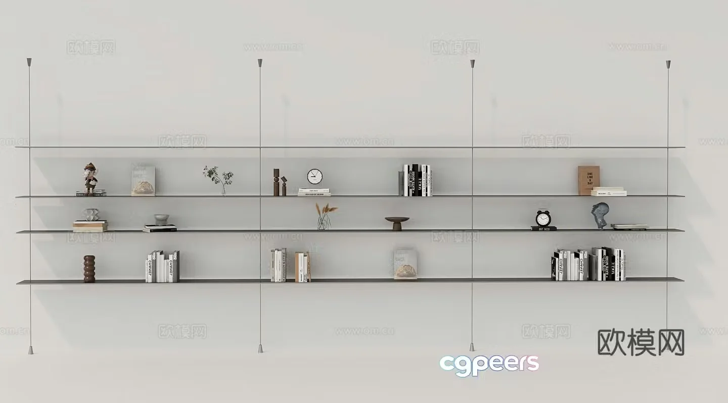 Bookshelf Decorative rack Hanging rack Bookcase Bookshelf 3D model