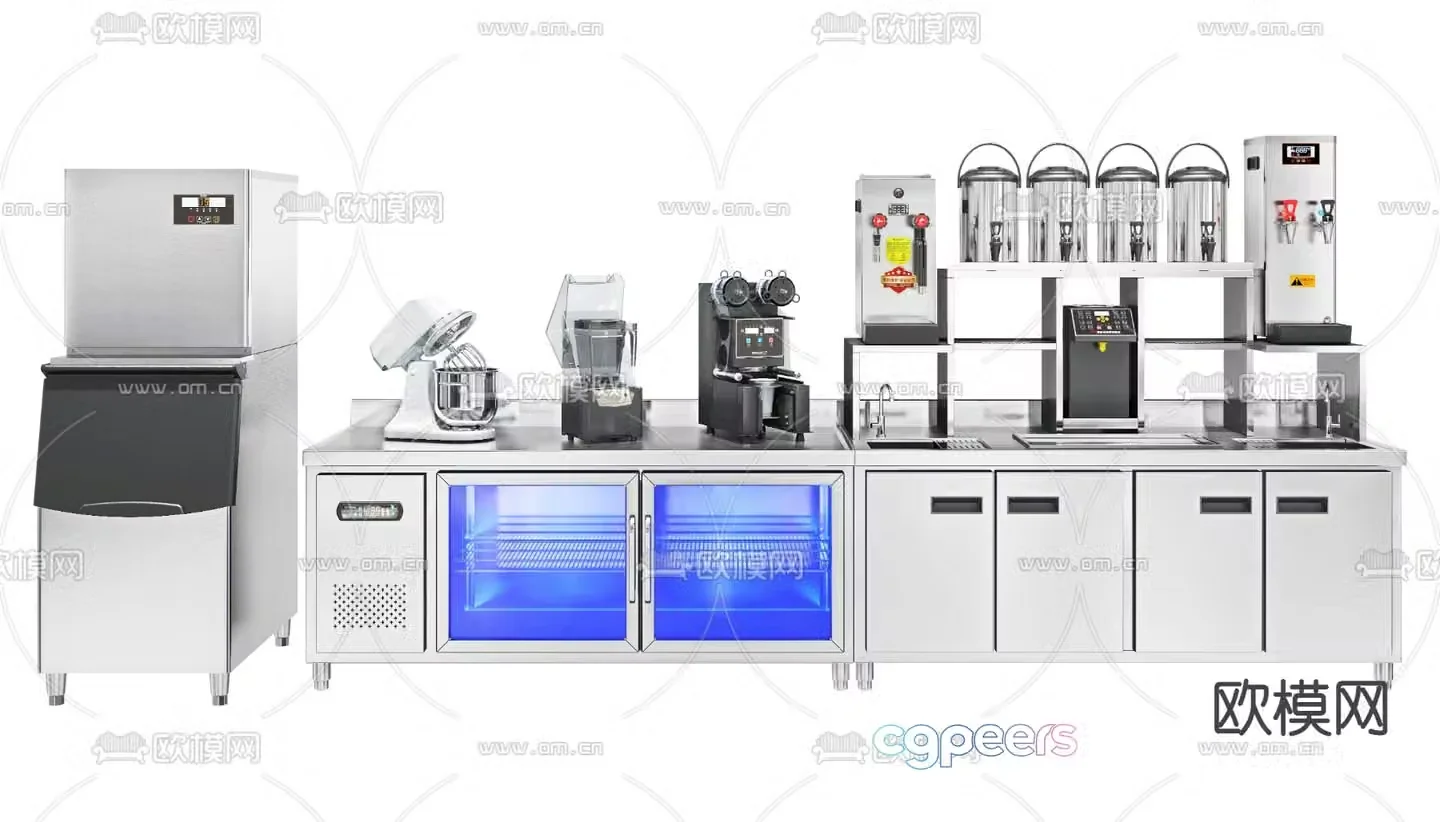 Coffee shop Water bar equipment Operating table 3D model