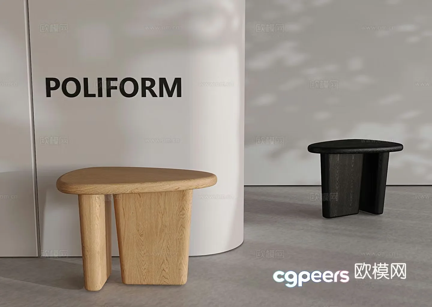 Nordic corner table side table table 3d model