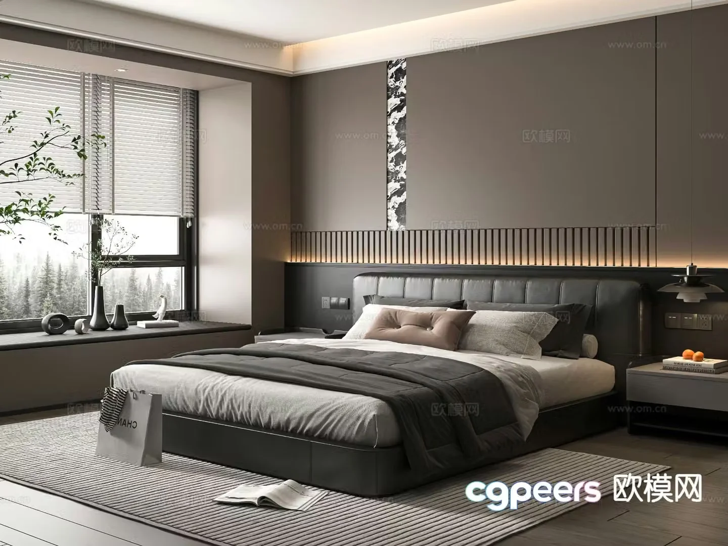 Modern bedroom master bedroom 3d model