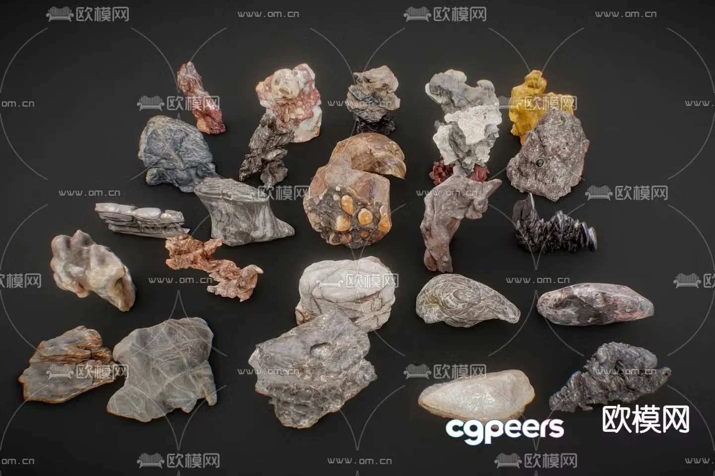 stone rock landscape stone 3d model
