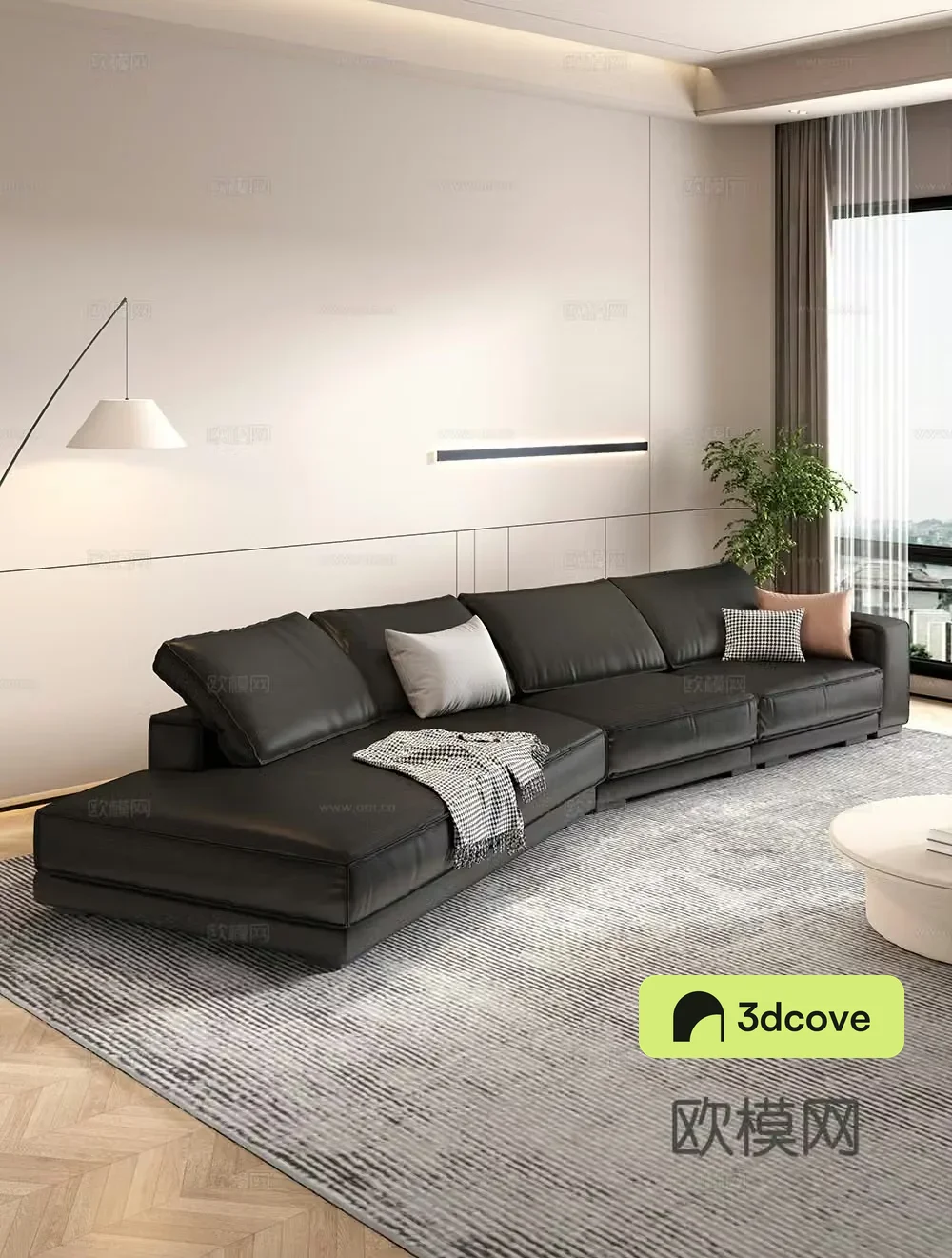 Creamy living room modern simple home living room sofa coffee table combination fabric sofa storage cabinet