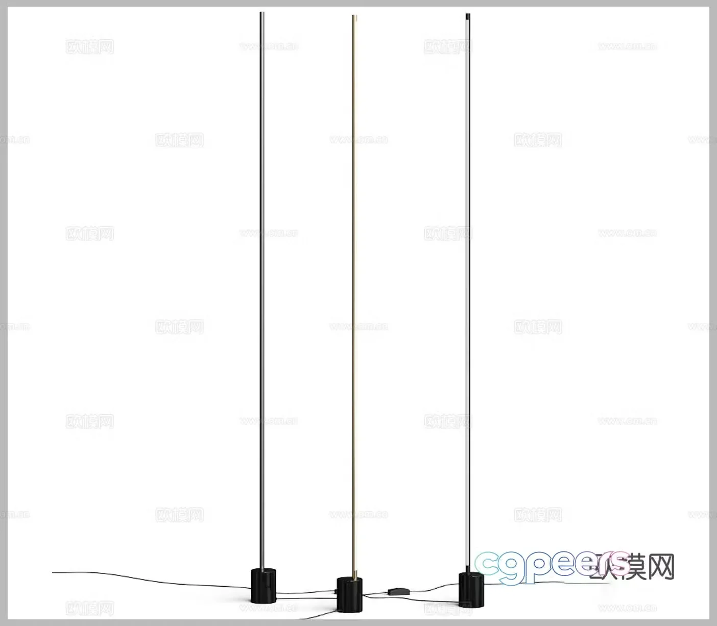 Simple floor lamp Minimalist floor lamp Straight floor lamp Line floor lamp Line floor lamp 3D model