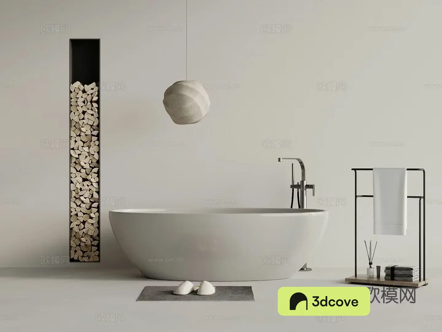 Modern bathroom bathtub towel rack