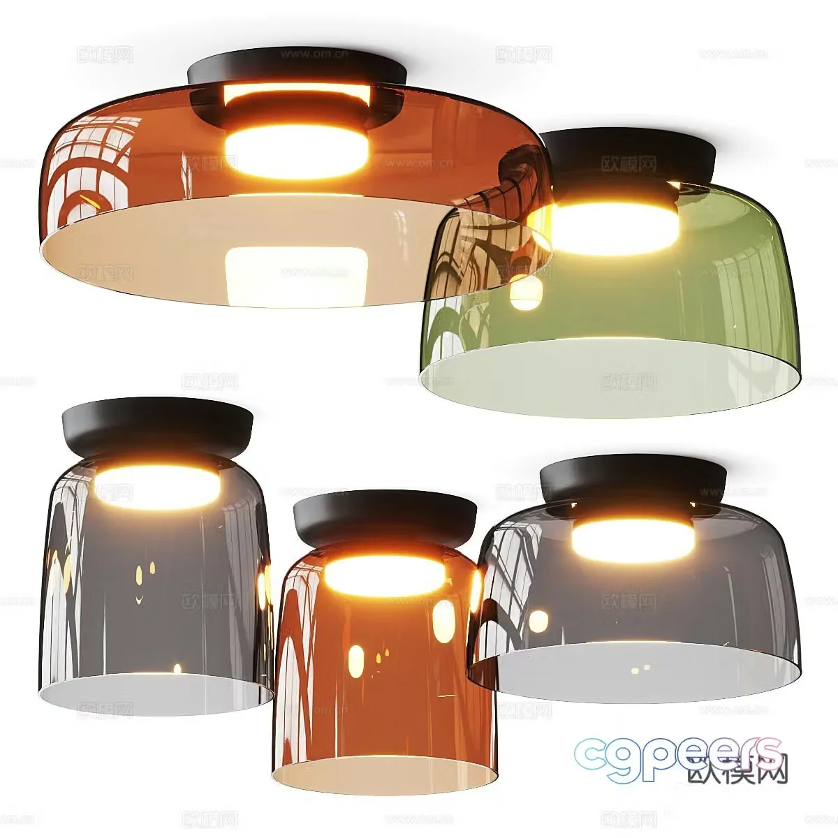 Glass ceiling lamp Art ceiling lamp Ceiling lamp combination Bedroom ceiling lamp Acrylic ceiling lamp 3d model