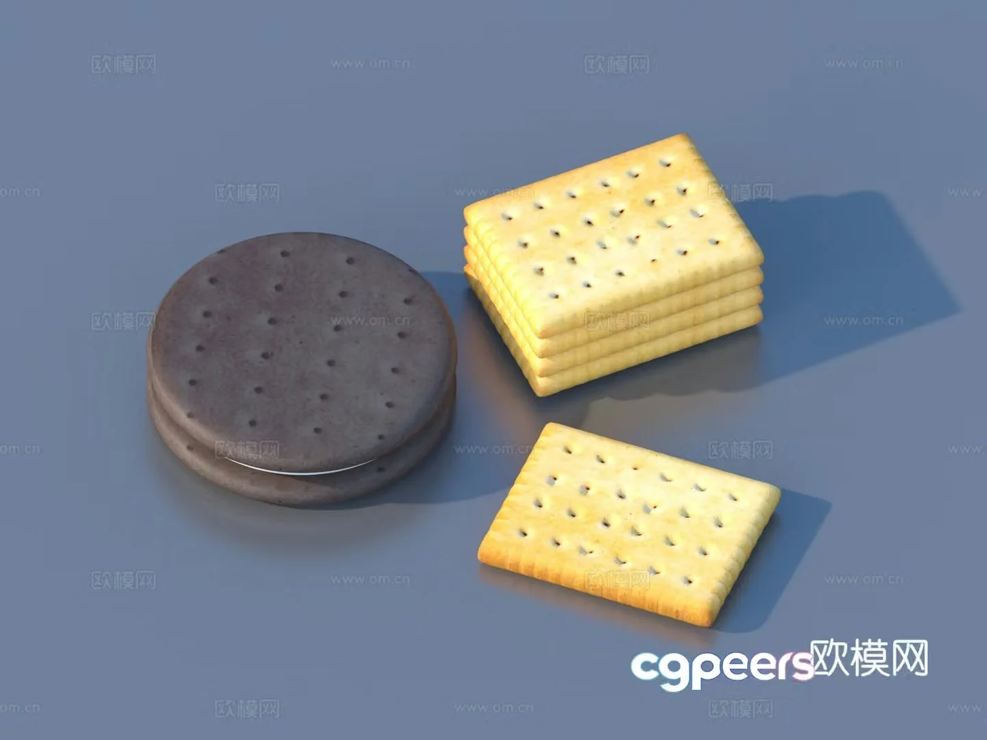 Cookies Desserts Snacks Food 3D Model