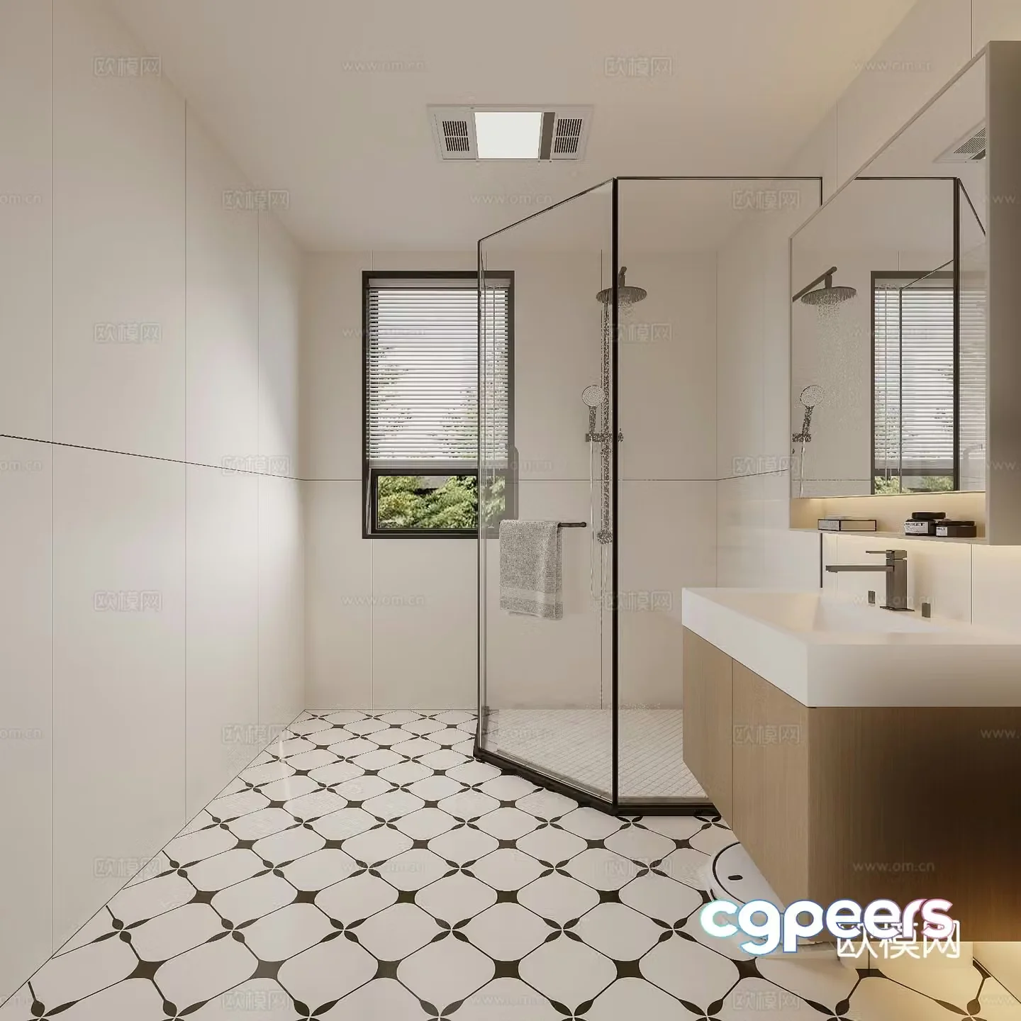 Modern bathroom bathroom 3d model