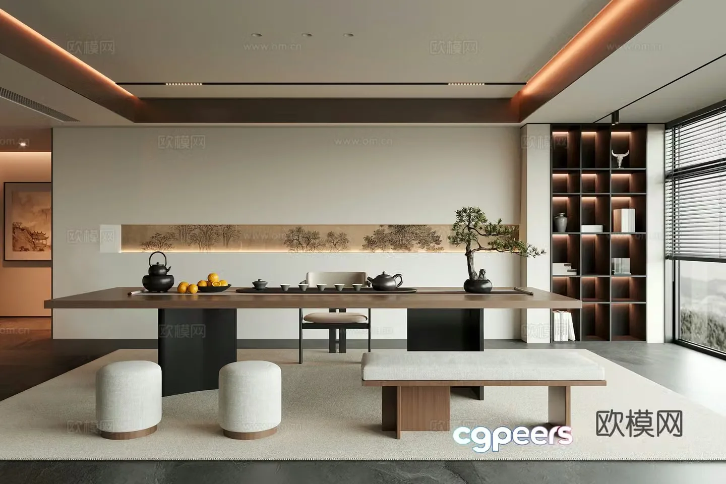 Modern new Chinese tea room 3D model