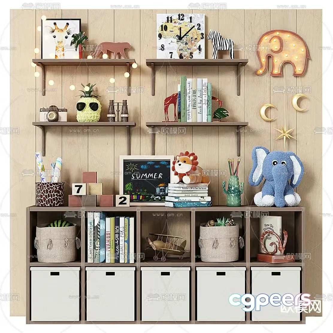 Children’s cabinet storage cabinet 3d model