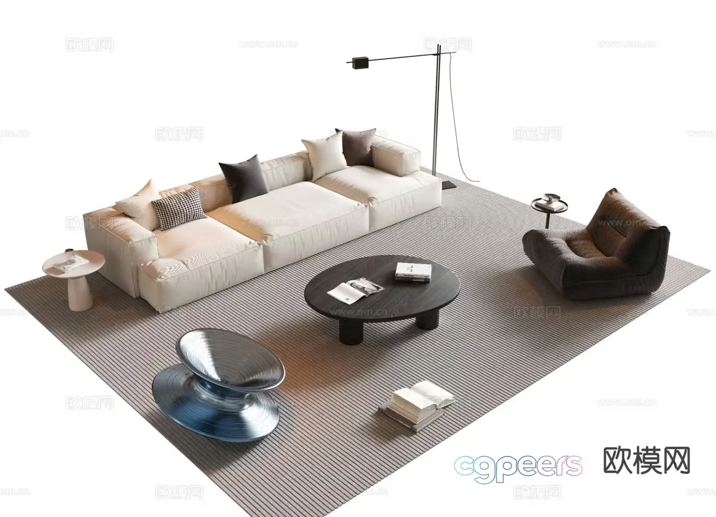 Modern sectional sofa 3d model