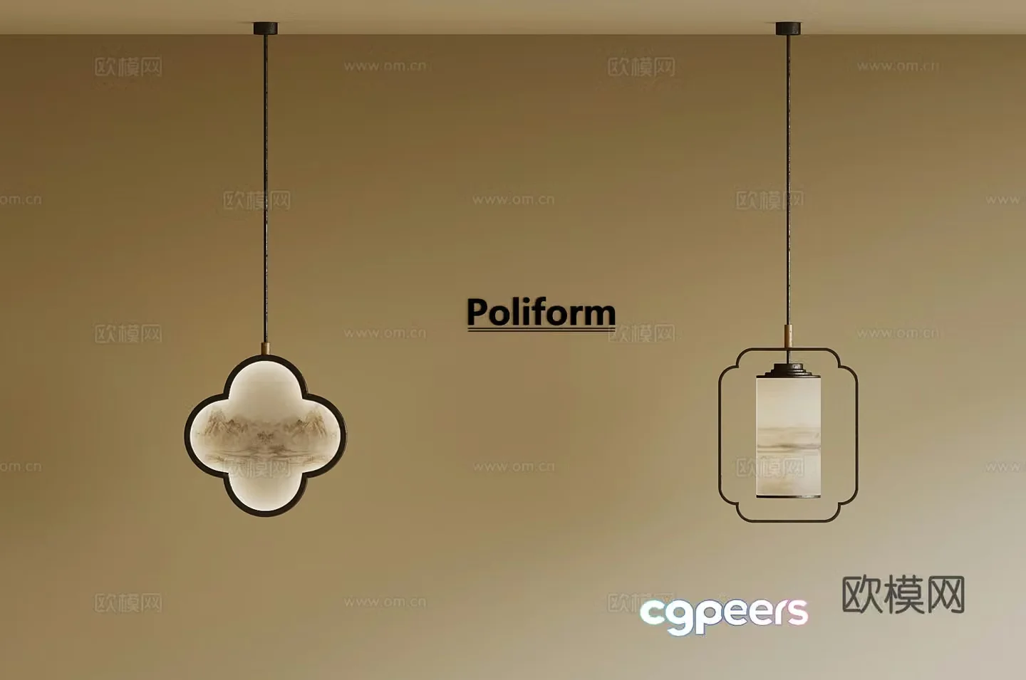 New Chinese Chandelier Zen Chandelier 3D Model