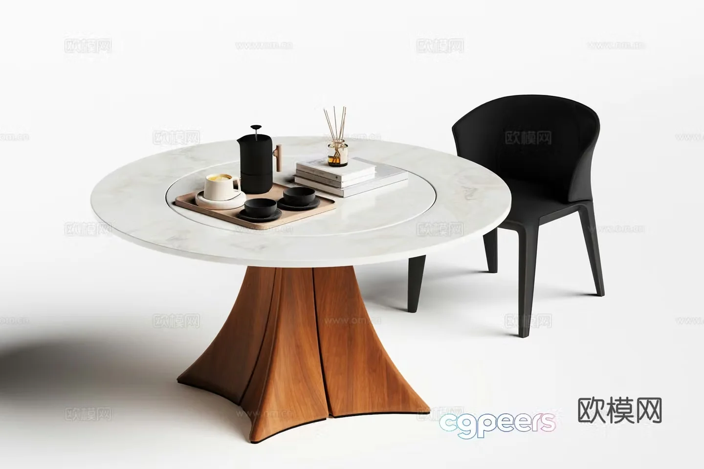 Modern Italian dining table and chair 3d model