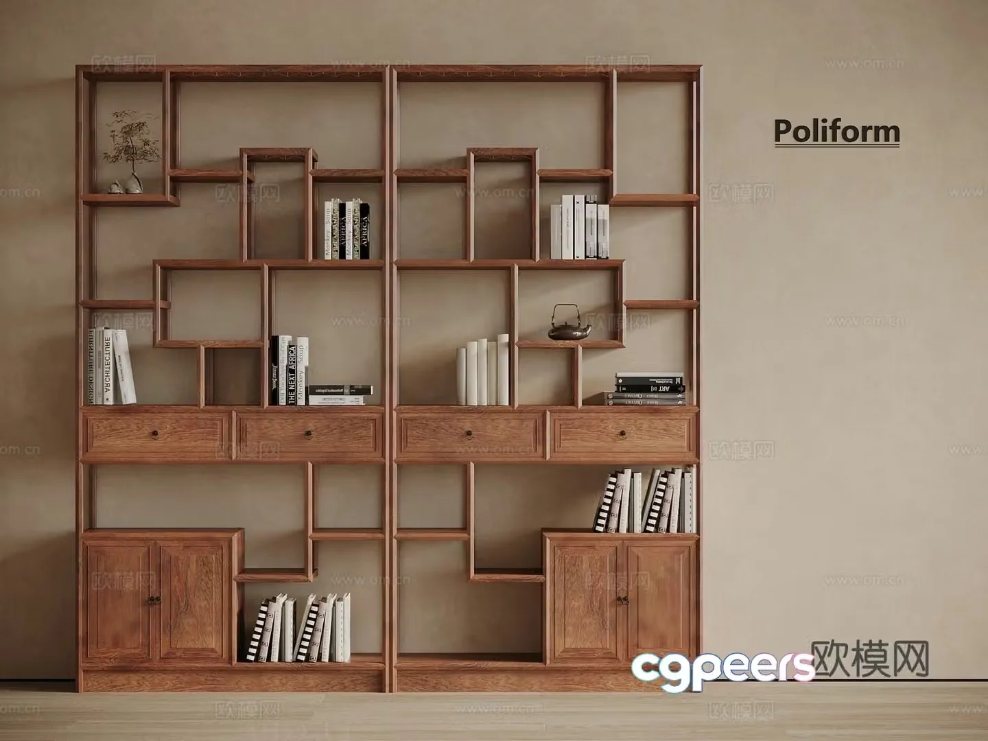 Chinese style Bogu Shelf 3D model