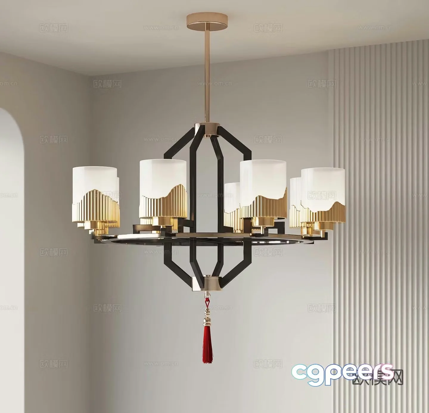 New Chinese Chandelier Restaurant Chandelier 3D Model