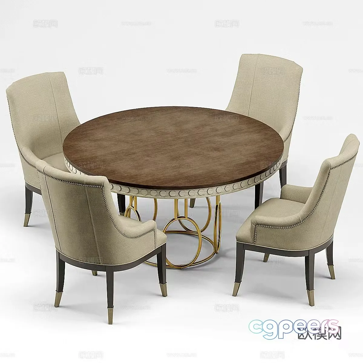 Madeline Chair Alexis Table 3D Model
