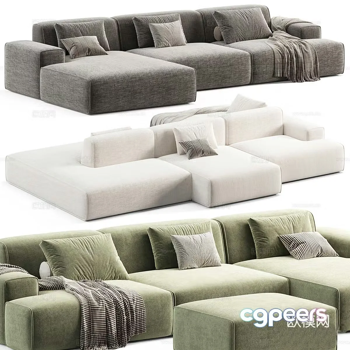 Modern Module Sofa Combination 3D Model