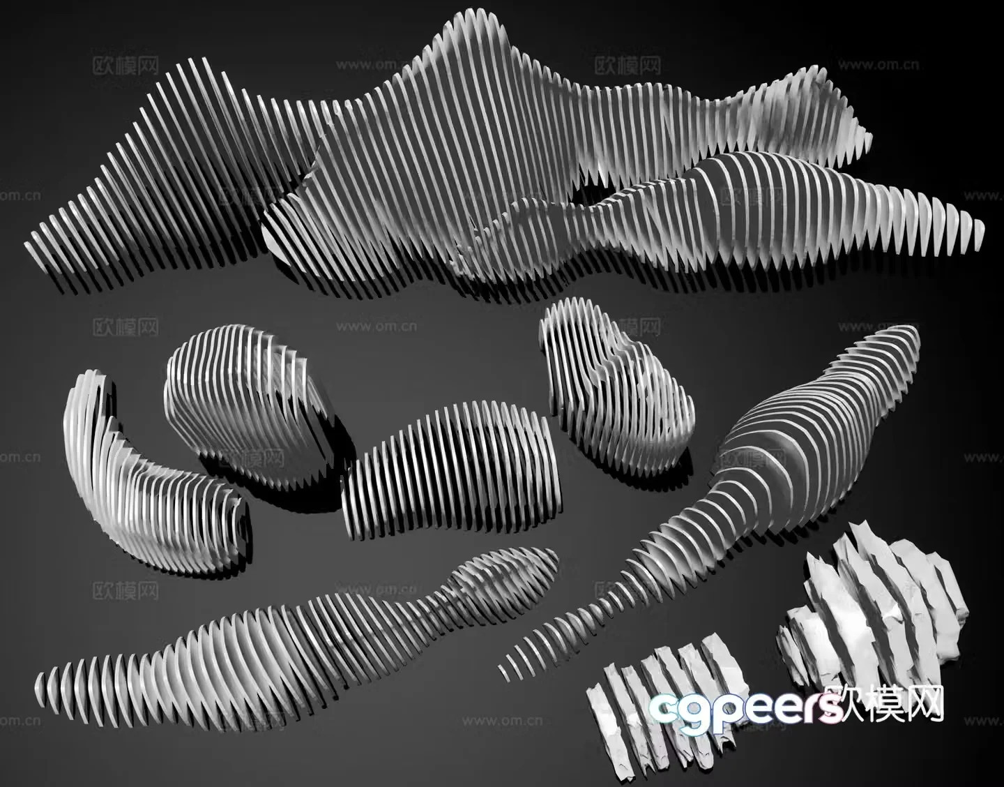 Modern modeling stone Cutting stone Slicing stone Strange stone Setting stone Stone Sculpture Art stone 3D model