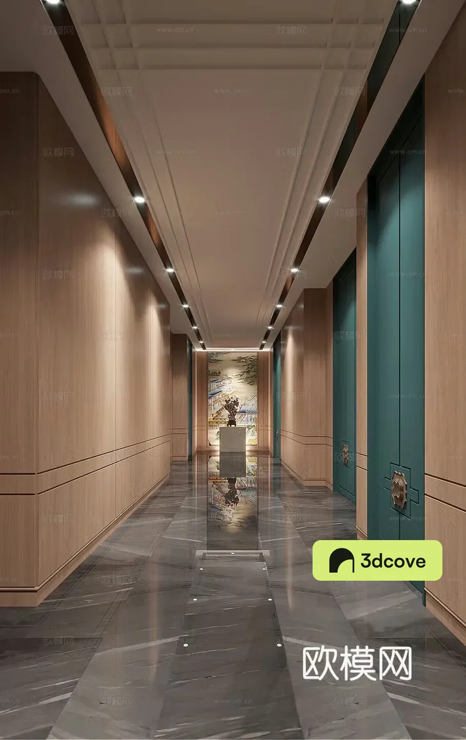 New Chinese style hotel corridor