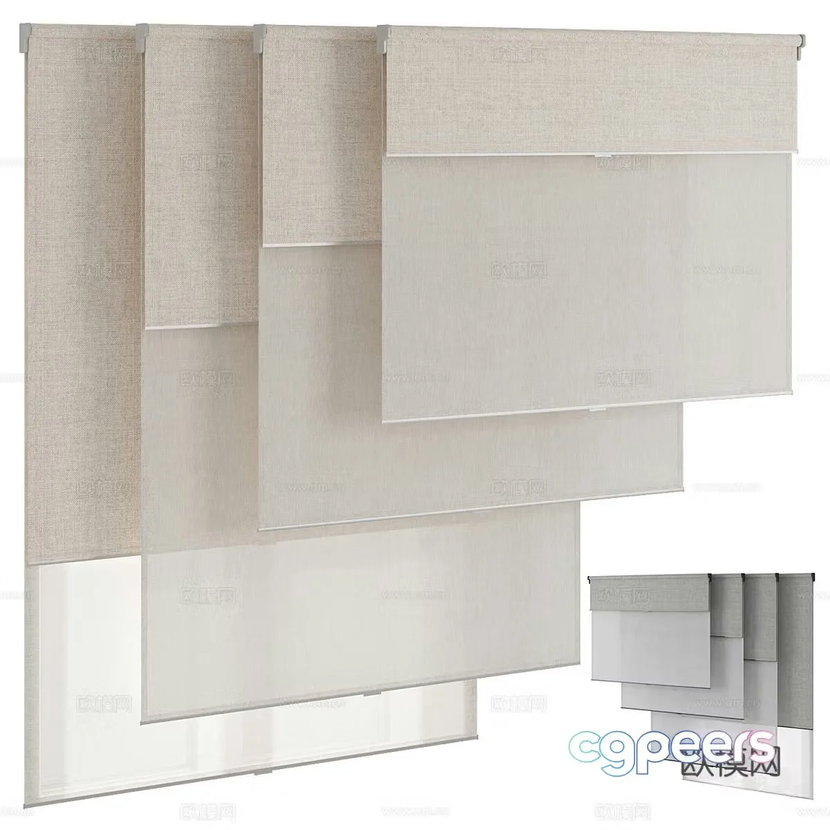 Modern Italian minimalist roller shutter 3D model