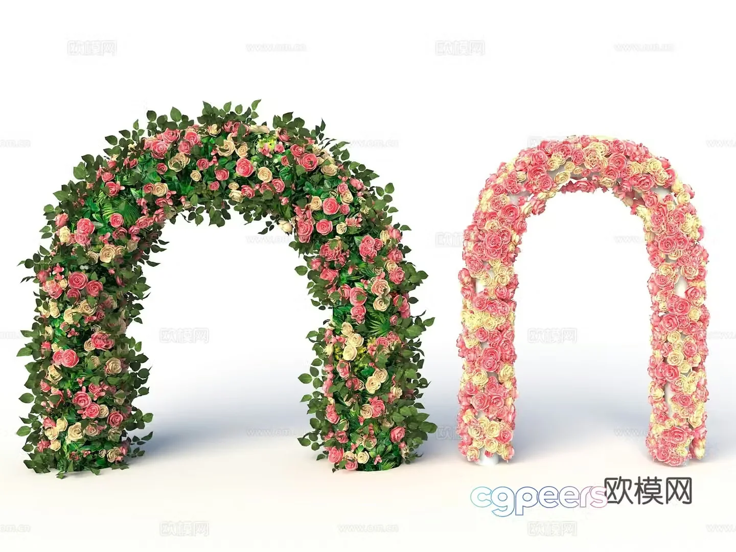 Flower arch Green plant arch Flower arch Furniture Flower arch Beautiful garland Wedding Beautiful 3D Model