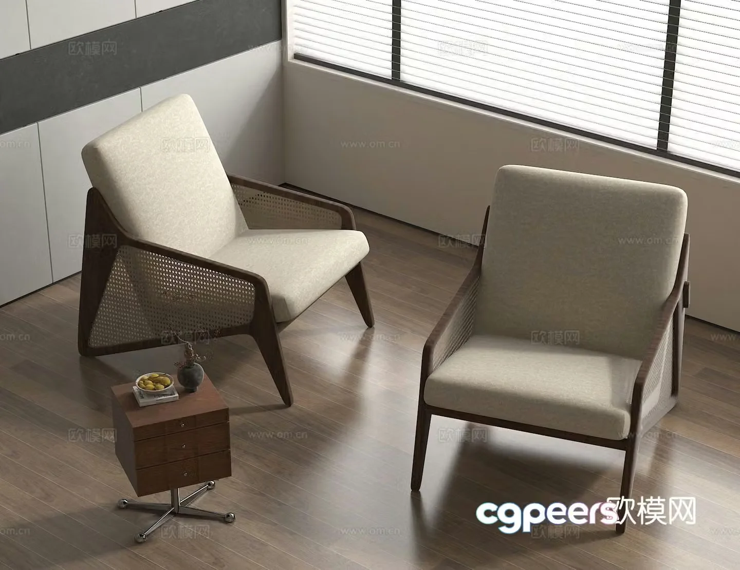 Wabi-sabi chair leisure chair 3d model