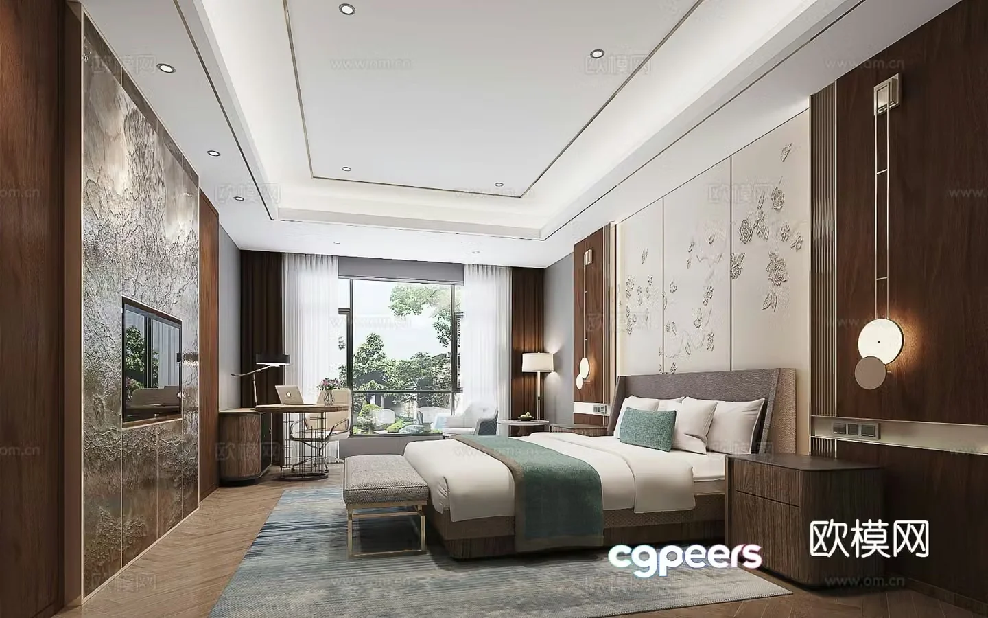 New Chinese style bedroom master bedroom 3d model