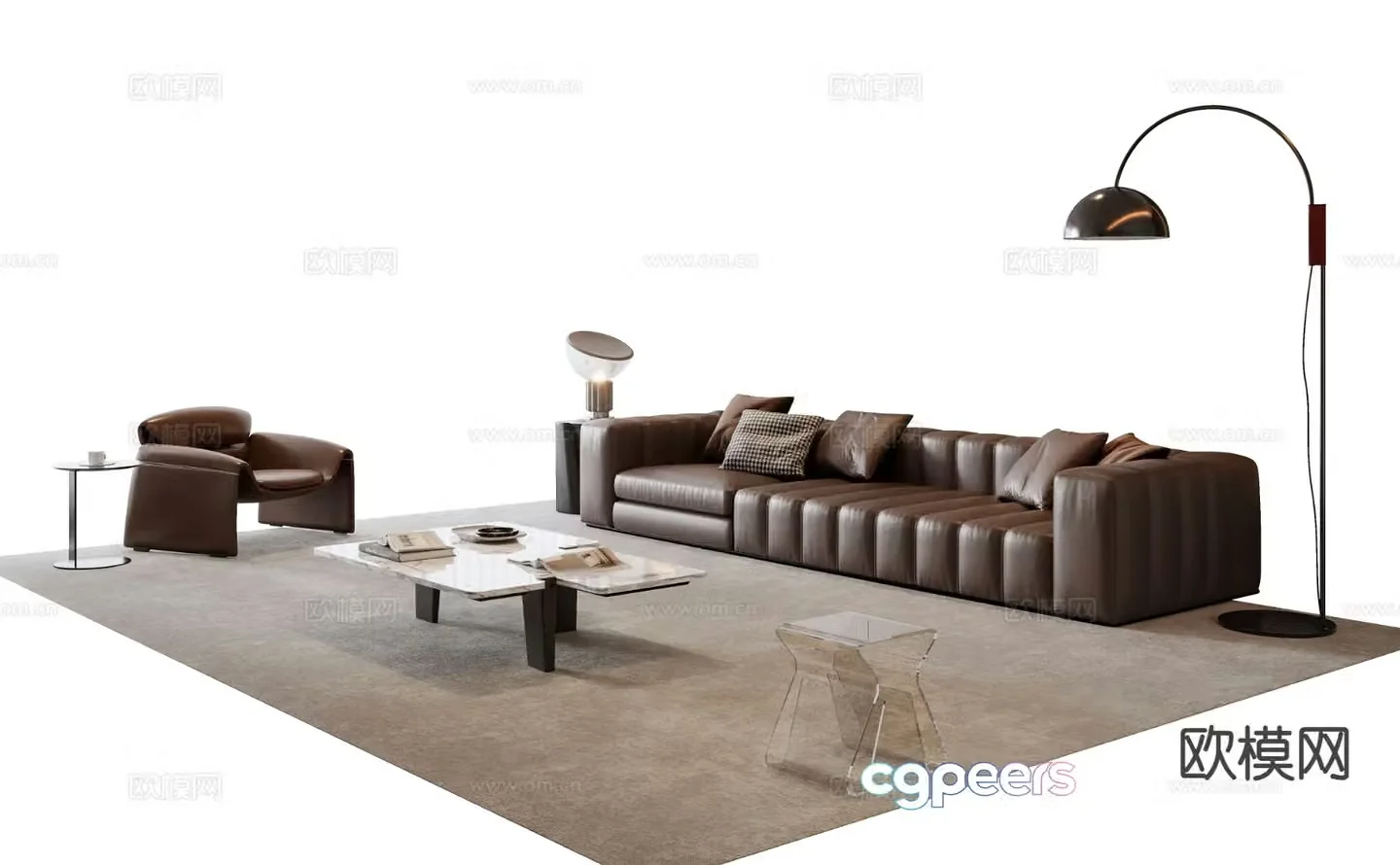 Italian sectional sofa 3d model