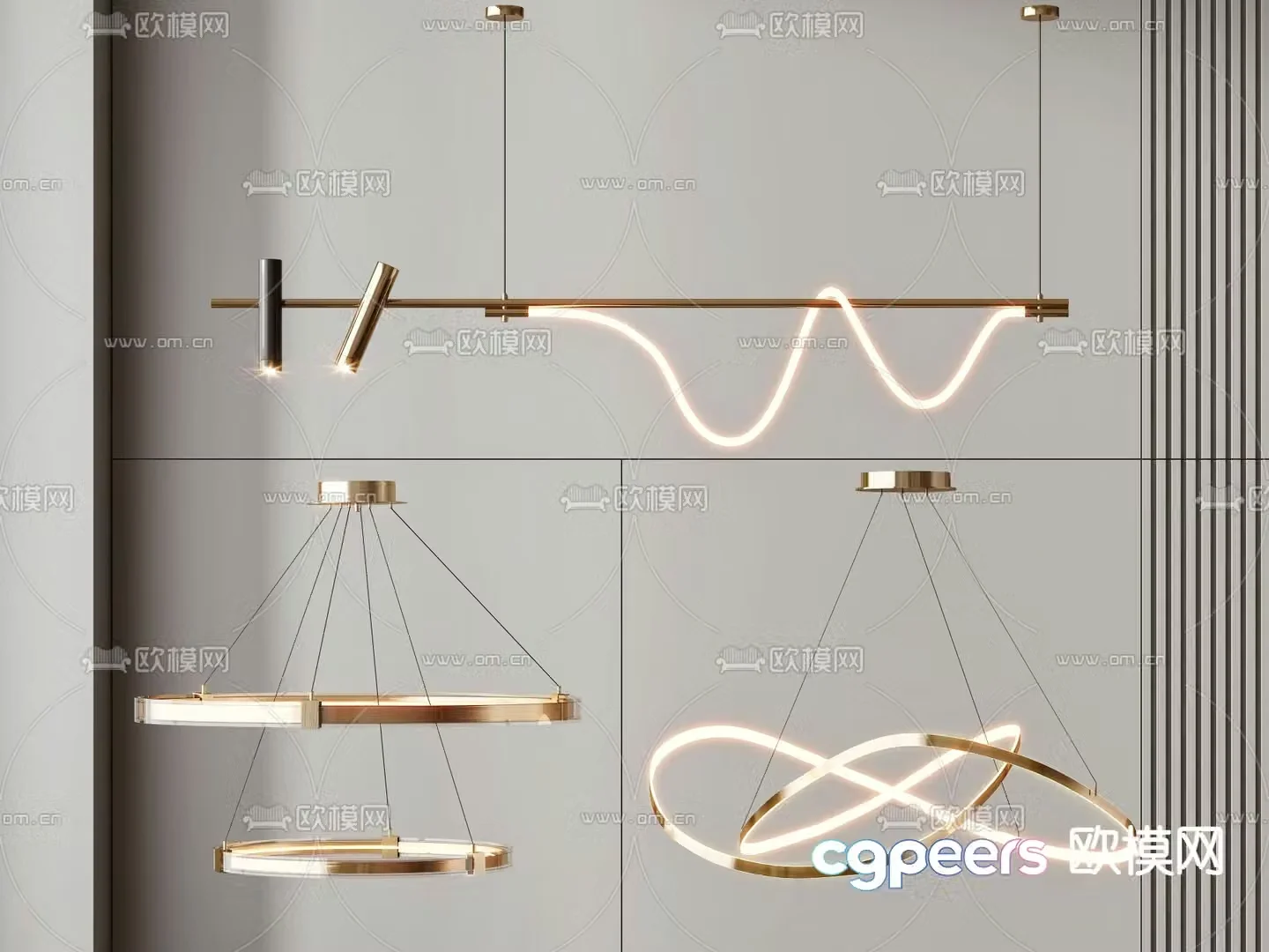 Light luxury chandelier hall chandelier 3d model