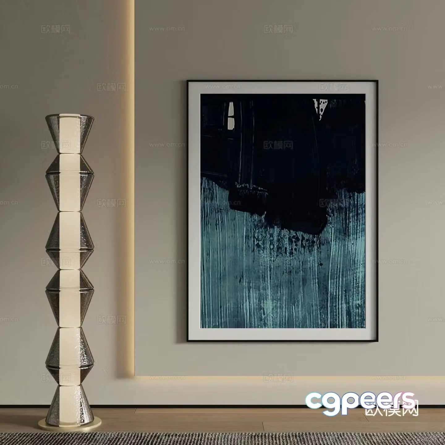 Modern decorative painting Abstract painting 3d model