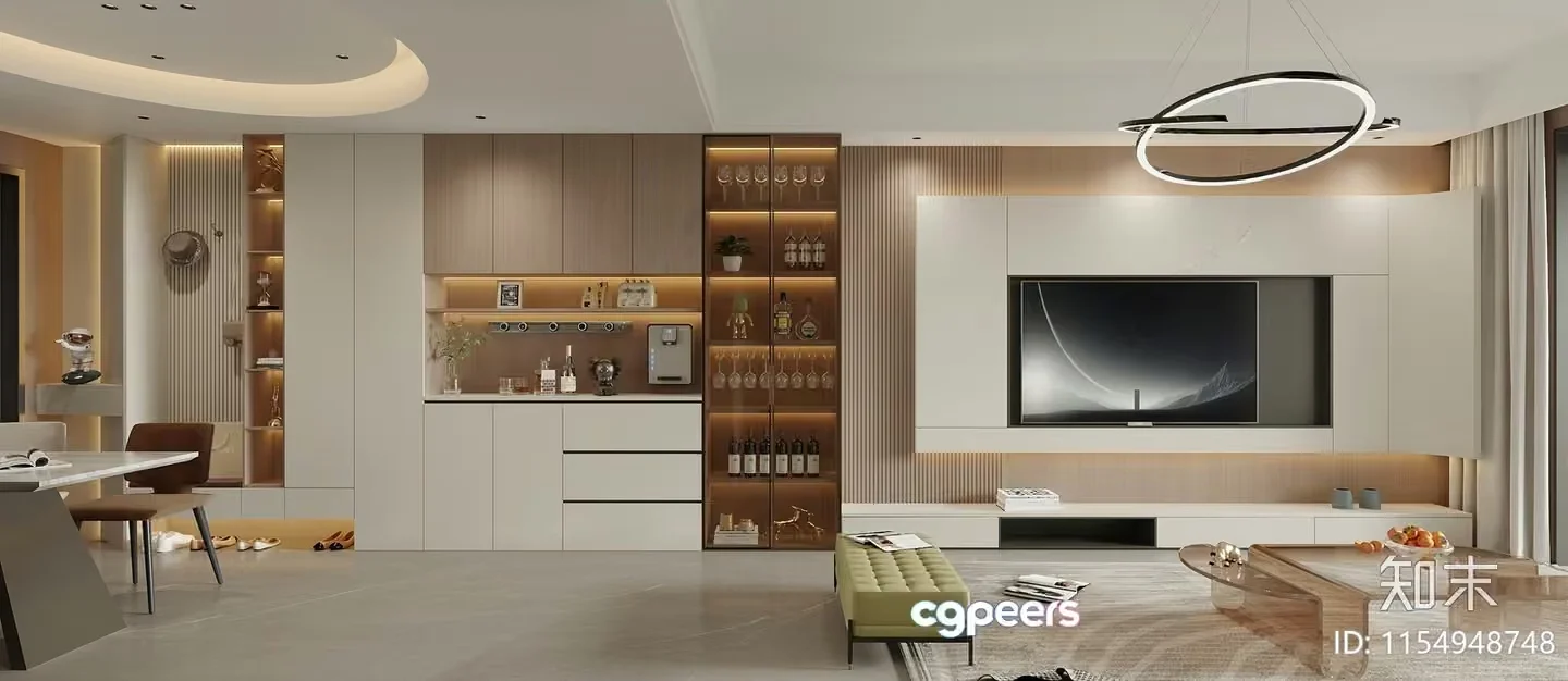 Modern Living Room 3D Model – 13062 – VRAY Render