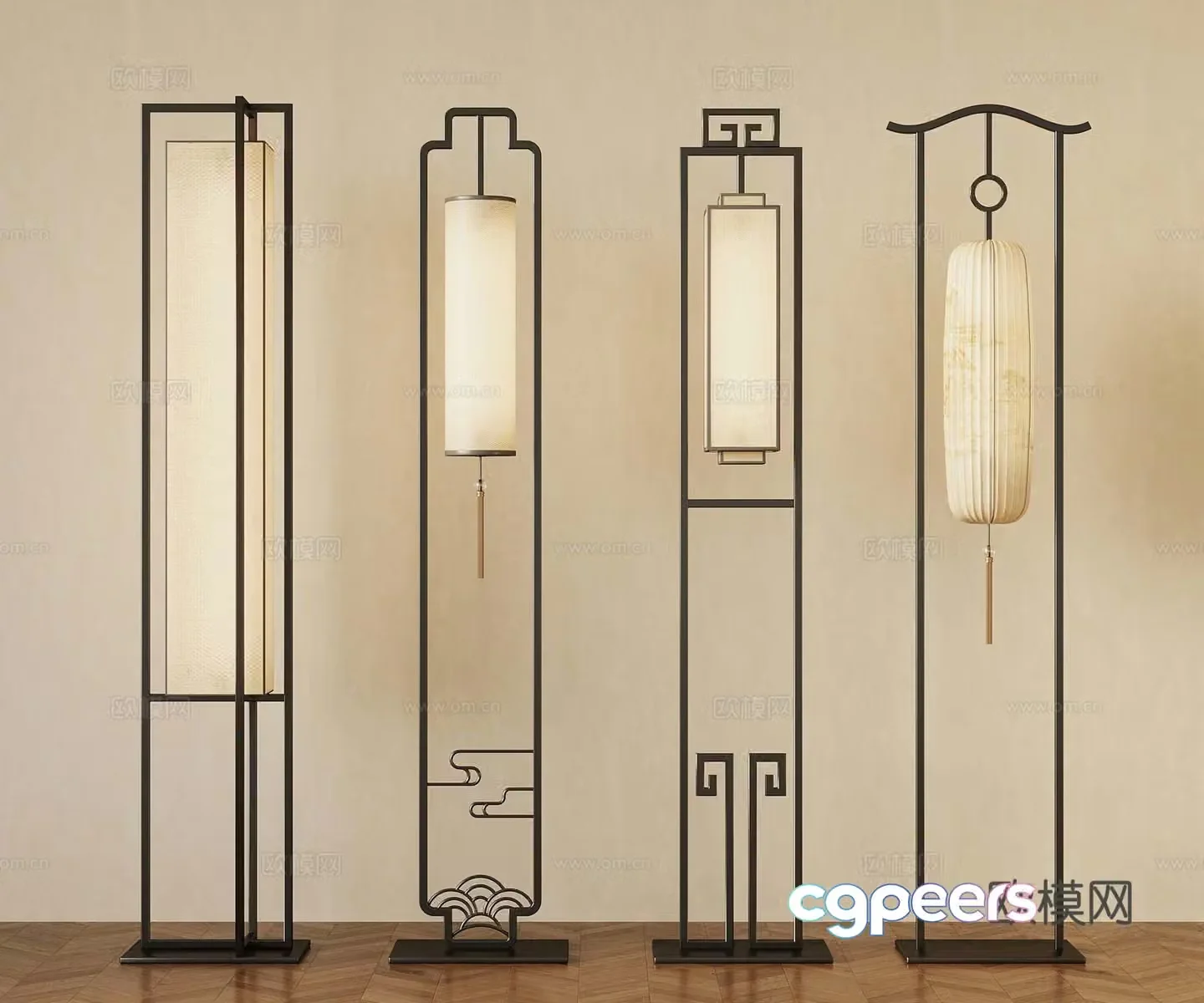 New Chinese floor lamp 3D model