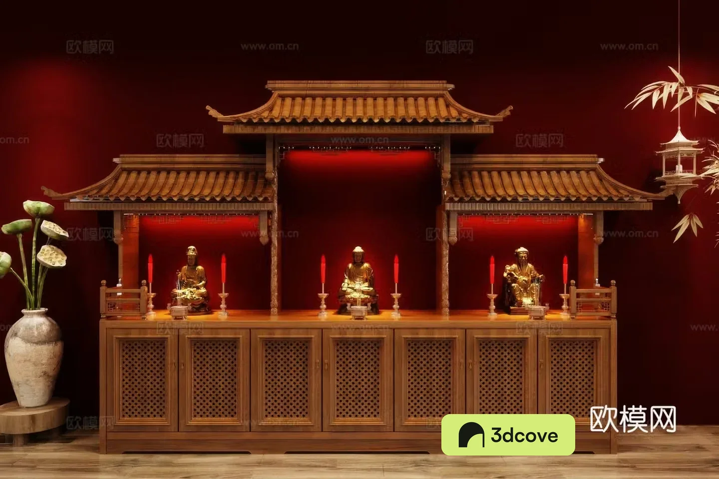 Buddha niche shrine hostel incense stove candle holder
