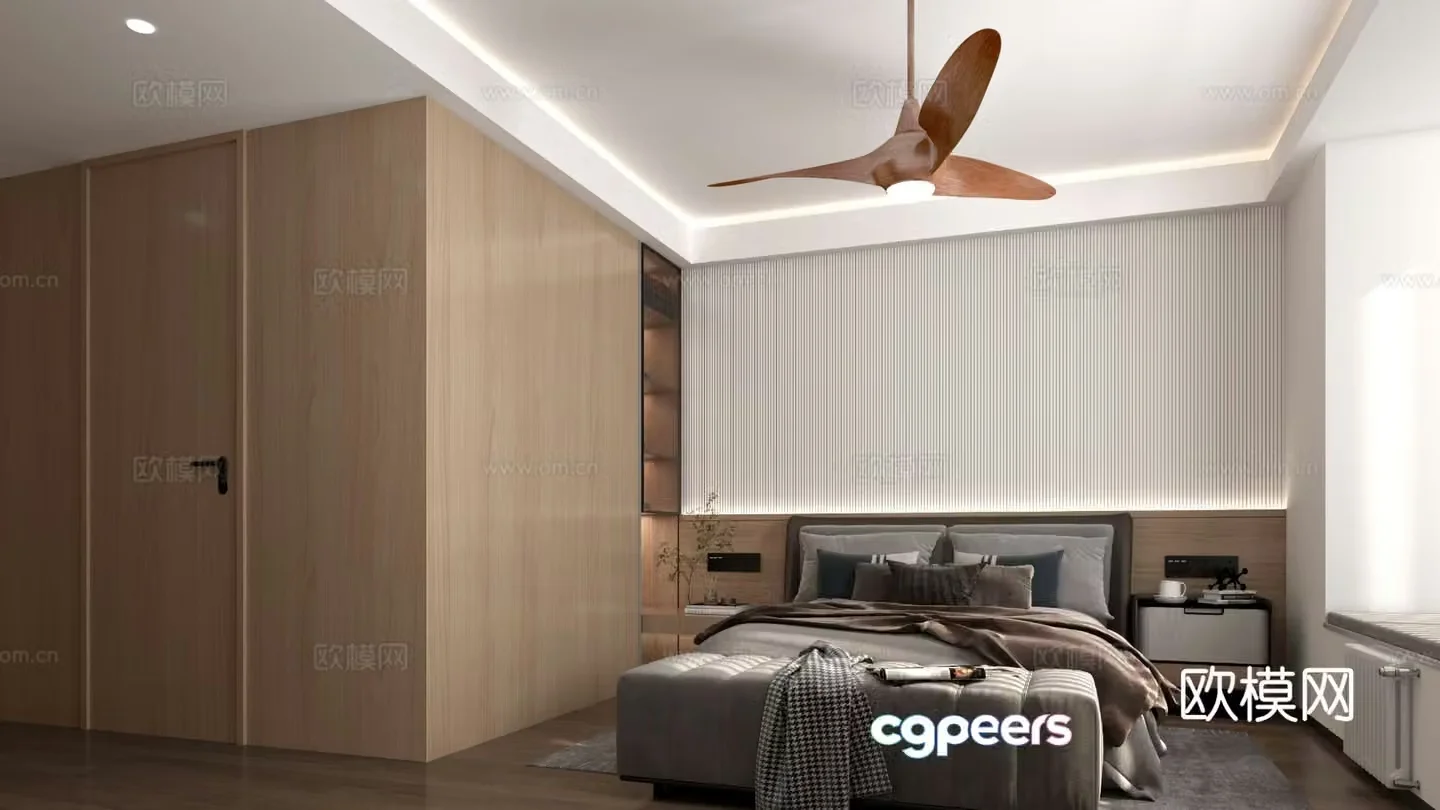 Modern bedroom master bedroom 3d model