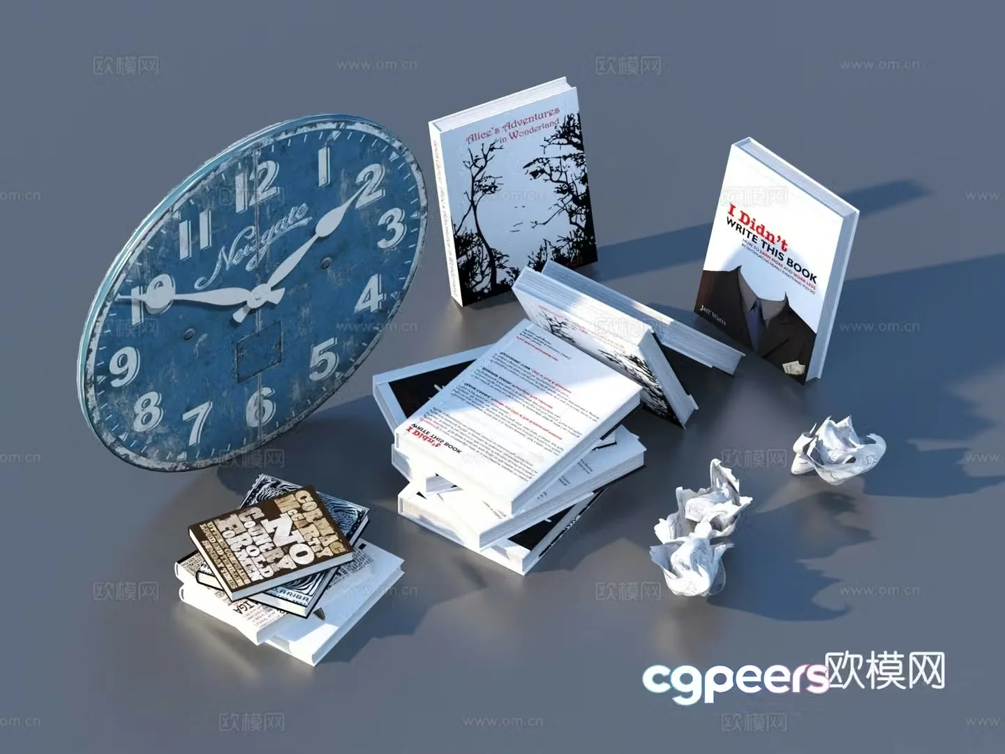 Ornament combination Book ornament decoration 3d model