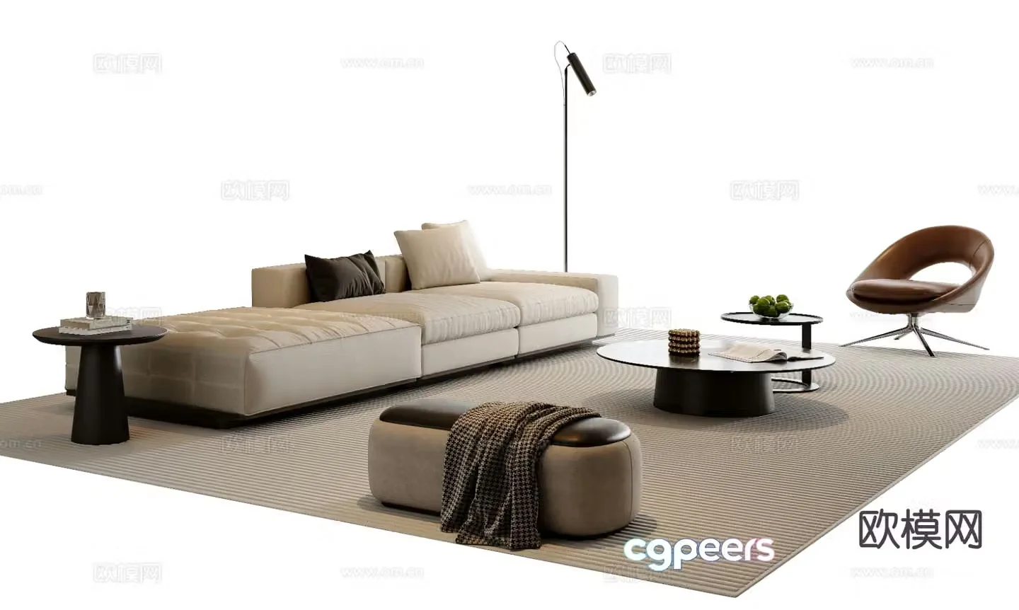 Modern sectional sofa 3d model