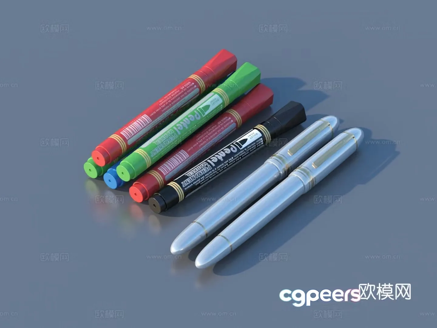 Marker pen brush color pen neutral pen 3d model