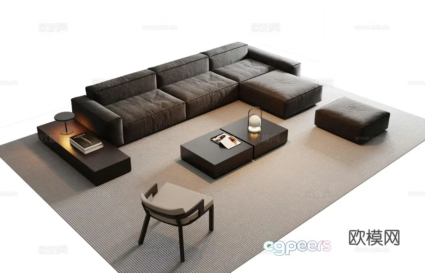 Modern sectional sofa 3d model