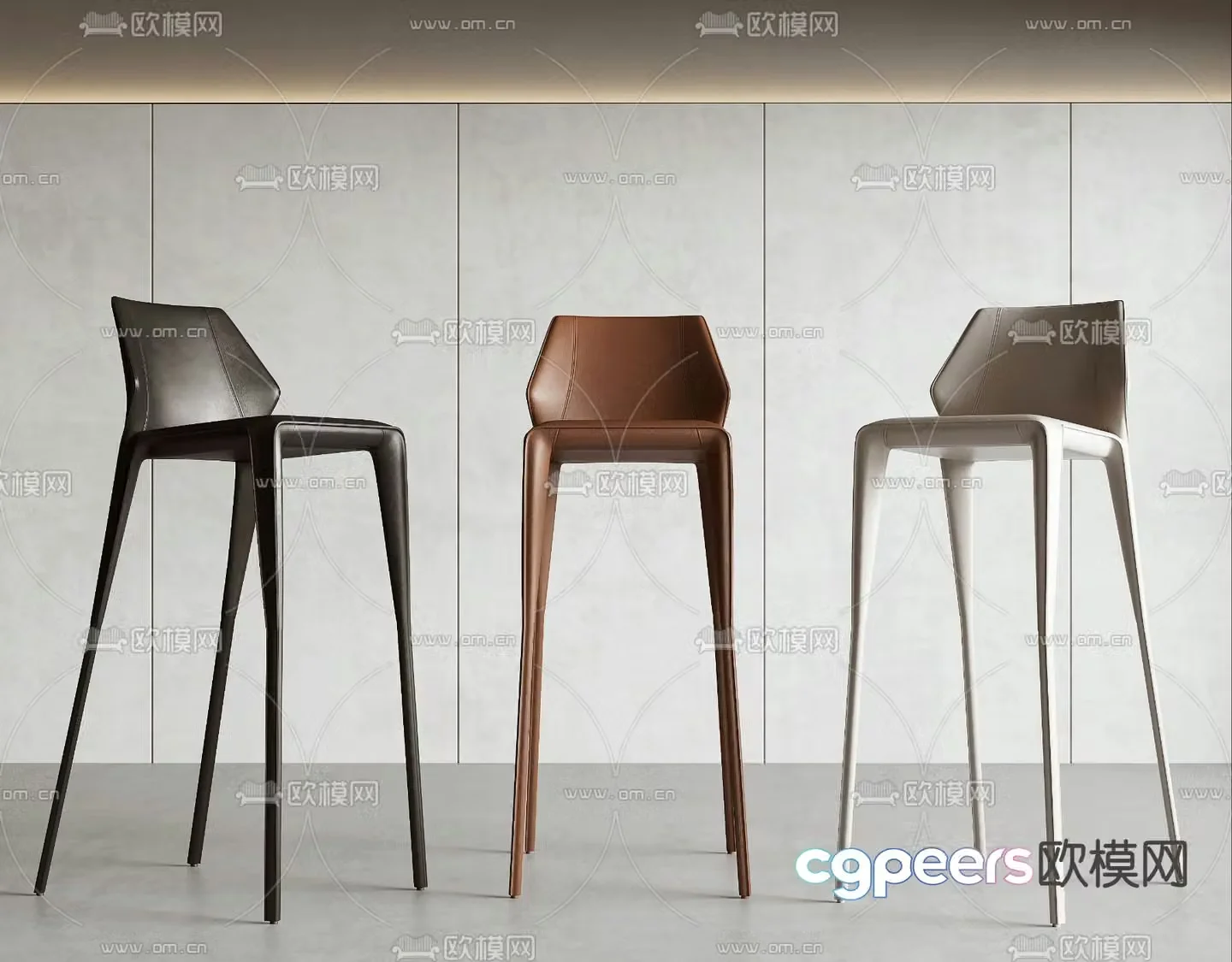 Modern bar chair high chair 3d model