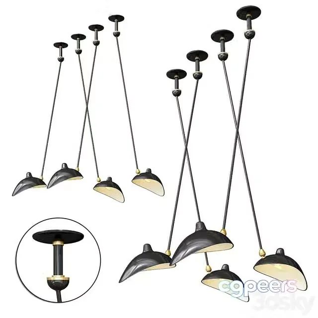 3ds Max Free – Serge Mouille Pendants