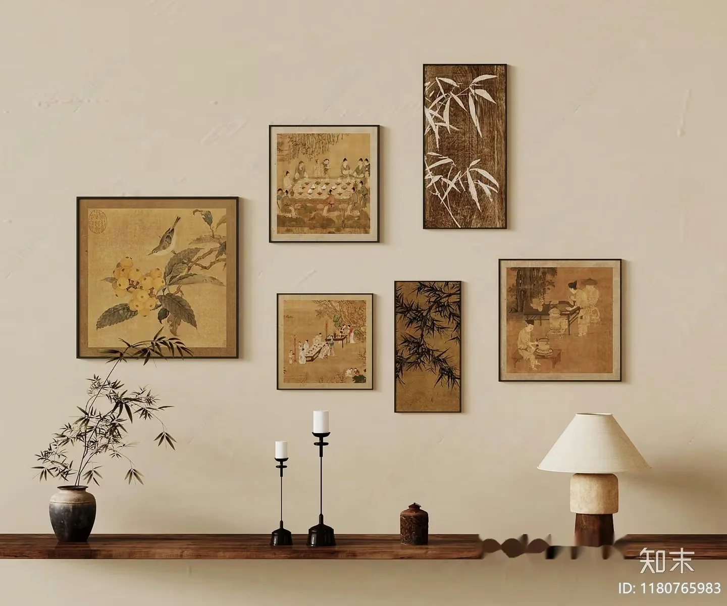 Modern Asian Decor 3D Model – 12477 – VRAY Render