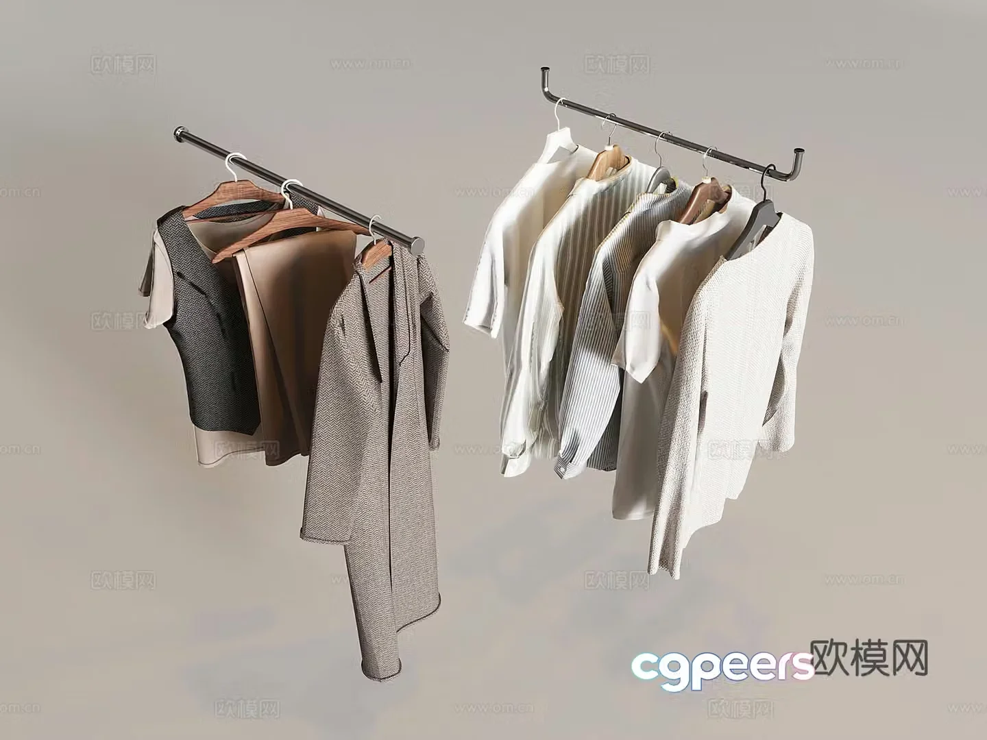 Clothes men’s and women’s short-sleeved clothes drying clothes hanger clothes 3D model
