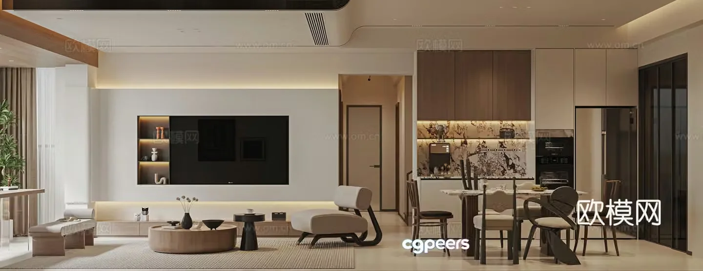 Modern living room 3d model