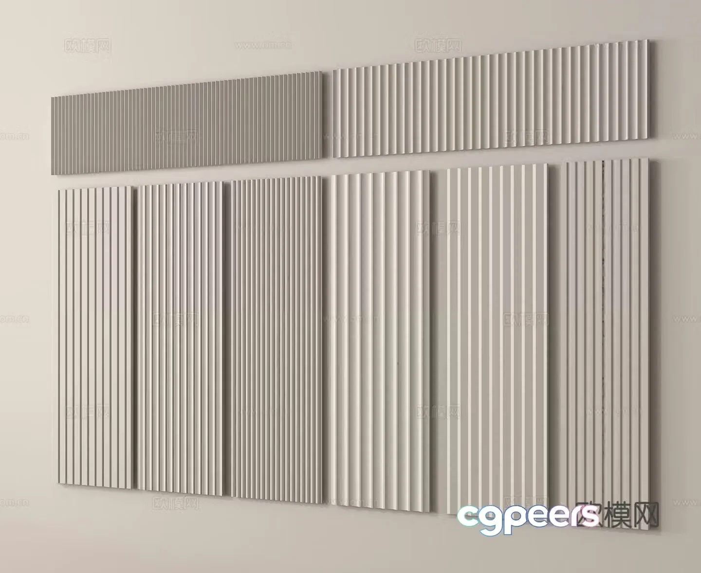 Great Wall Board Grid Board Wall Board Wavy Board 3D Model