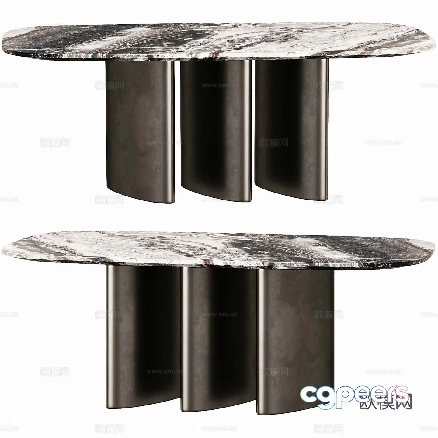 Modern restaurant dining table 3d model