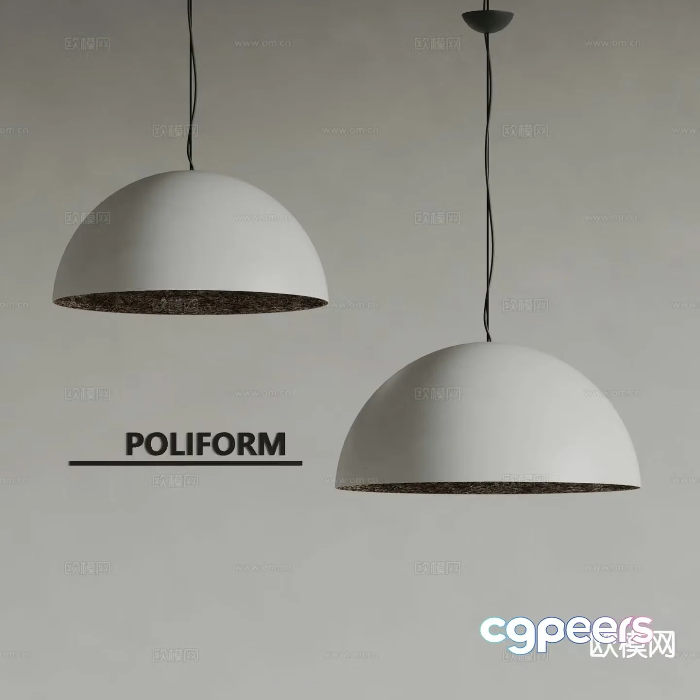 poliform modern chandelier 3d model