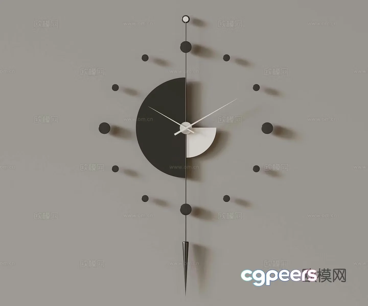Modern watch Modern creative wall clock 3d model