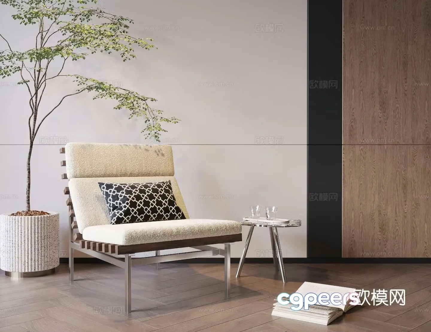 Medieval style recliner fabric recliner stainless steel recliner 3D model